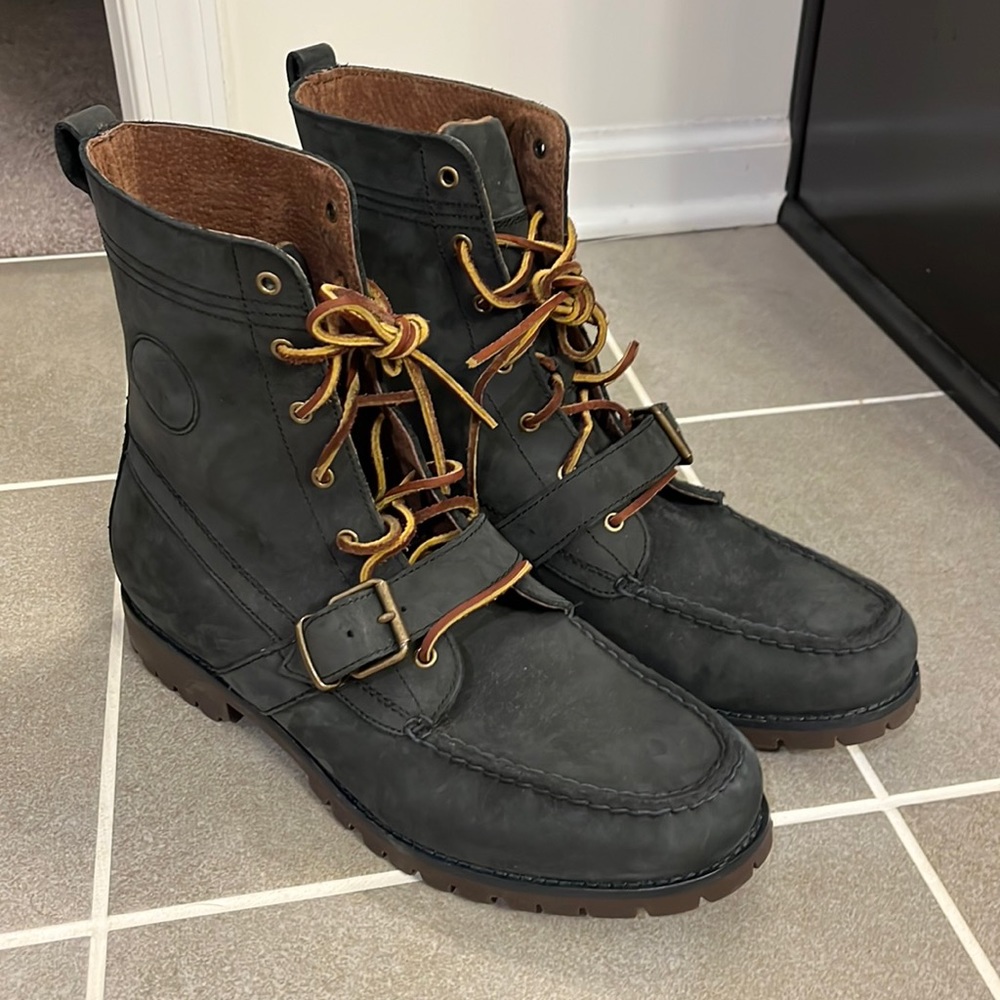 Polo Ralph Lauren Ranger County Boots Strap Grey nubuck Men’s Size 12